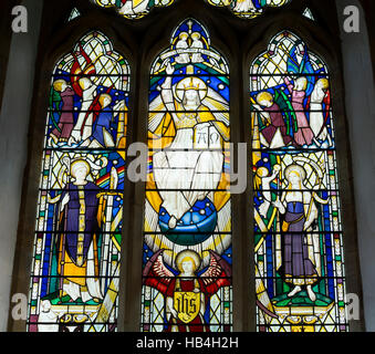 The East Window, St. Denys Church, Ravensthorpe, Northamptonshire, England, UK Stock Photo