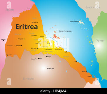 vector color map of Eritrea Stock Photo