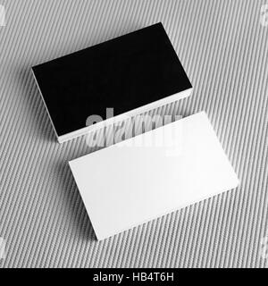 Blank black and white business cards Stock Photo