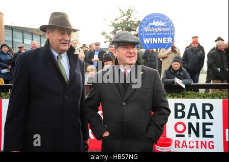 Trainer Noel Meade and owner JP McManus during day two of the Winter Festival at Fairyhouse racecourse, Co. Meath, Ireland. PRESS ASSOCIATION Photo. Picture date: Sunday December 4, 2016. See PA story RACING Fairyhouse. Photo credit should read: PA Wire. Stock Photo
