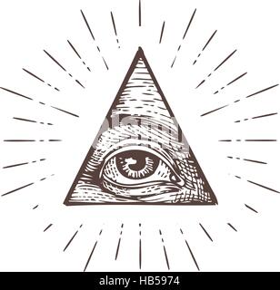 All seeing eye symbol. Vector illustration Stock Vector