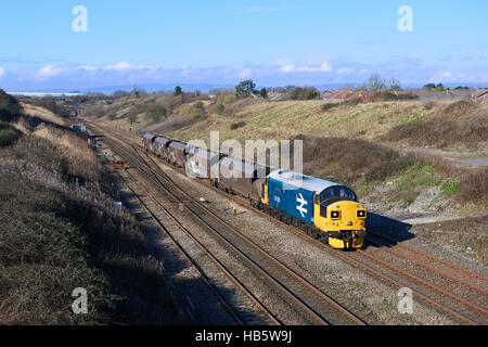 37025 'Inverness TMD' passes through Pilning with 4B20 0910 Barry to Barry Colas driver training run on 11/02/16. Stock Photo