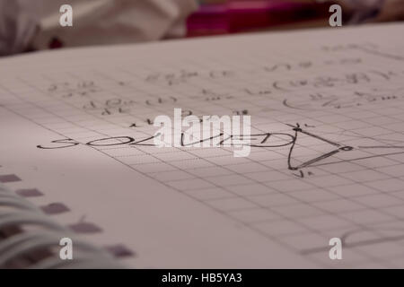 Math notebook Stock Photo