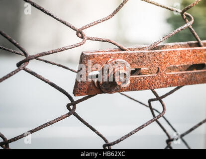 old chain link fence Stock Photo