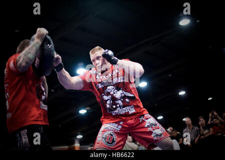 UFC fighter Brock Lesnar during a training session before UFC 116 on June 30, 2010 in Las Vegas, Nevada. Photo by Francis Specker Stock Photo