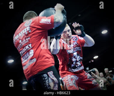 UFC fighter Brock Lesnar during a training session before UFC 116 on June 30, 2010 in Las Vegas, Nevada. Photo by Francis Specker Stock Photo