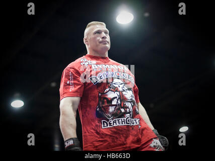 UFC fighter Brock Lesnar during a training session before UFC 116 on June 30, 2010 in Las Vegas, Nevada. Photo by Francis Specker Stock Photo