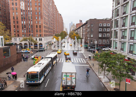 View from the High Line, West 23rd Street and 10th Avenue, Chelsea Manhattan, New York City, United States of America. Stock Photo