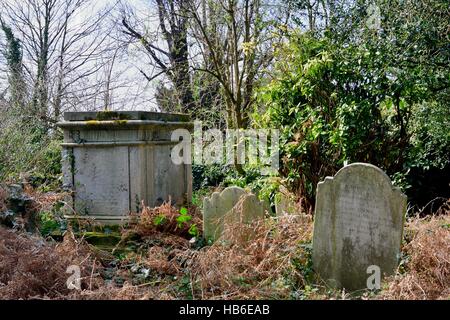 Tomb and tombstone  English cemetry Stock Photo