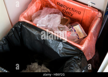 Household trash cans. Stock Photo