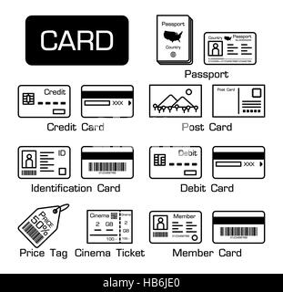 Set of electronic cards and other cards . Stock Photo