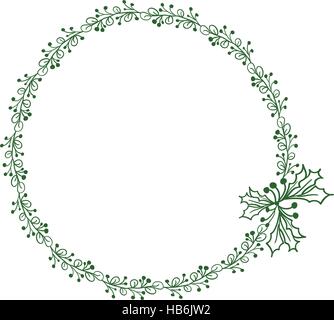 Green leaves border isolated on white background Stock Vector Image ...