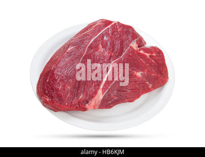 Piece of raw beef isolated on white background Stock Photo