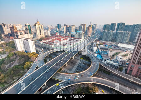 city interchange in morning Stock Photo