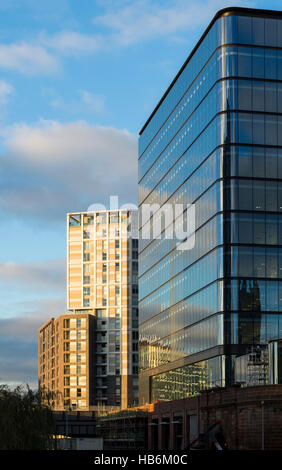 The 'One Greengate' apartment and '101 Embankment' office blocks, Greengate, Salford, Manchester, UK Stock Photo