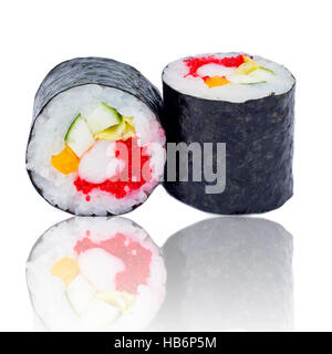 Sushi pieces collection, isolated on white background Stock Photo