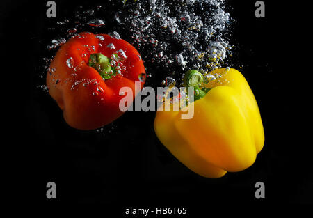 Fresh paprika in water Stock Photo