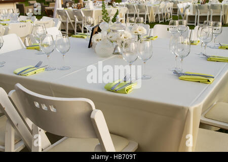 Festively decorated table . Stock Photo
