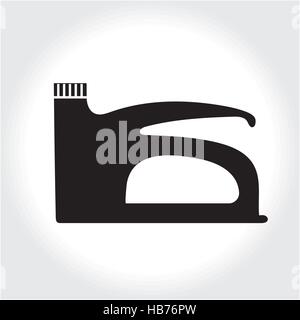 Stapler tool icon, black silhouette. Element logo   isolated on white background. Vector illustration Stock Vector
