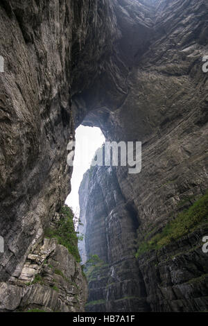 tianmen cave in tianmen national park Stock Photo