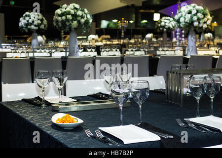 Festively decorated table . Stock Photo