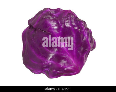 Close-up of a whole red ripe cabbage isolated on white background Stock Photo
