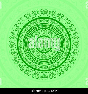 Green Circle Lace Ornament Stock Photo