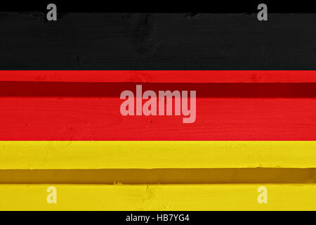 flag of Germany painted on wooden wall Stock Photo