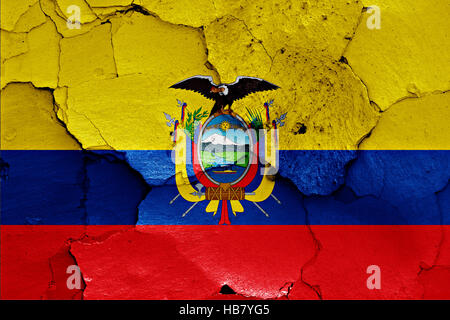 flag of Ecuador painted on cracked wall Stock Photo - Alamy