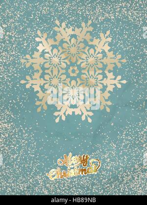Christmas postcard with snowflake. EPS 10 Stock Vector