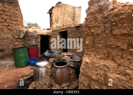 millet beer tanks Stock Photo