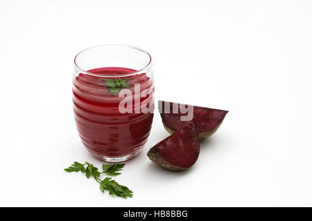 Fresh beetroot juice in a glass. Stock Photo