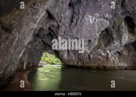 Rock bridge in Zelske Jama cave, River Rak, Rakov Skocjan, Littoral–Inner Carniola Statistical Region, Slovenia Stock Photo