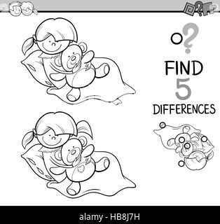 differences task coloring page Stock Photo