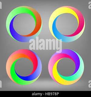 Set of Colorful Circle Icons Stock Photo - Alamy