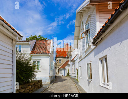 Street in old centre of Stavanger - Norway Stock Photo