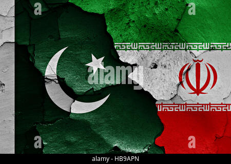 flags of Pakistan and Iran painted on cracked wall Stock Photo - Alamy