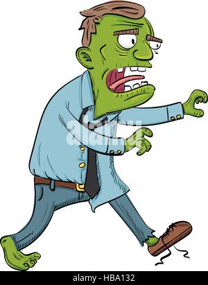 cartoon zombie chasing for something. Stock Vector