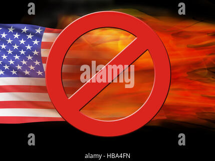 No burning the American flag. Stock Photo