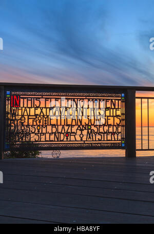 Stained glass fence at Browns Park Stock Photo