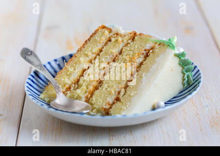 Piece of lemon-ginger cake. Stock Photo