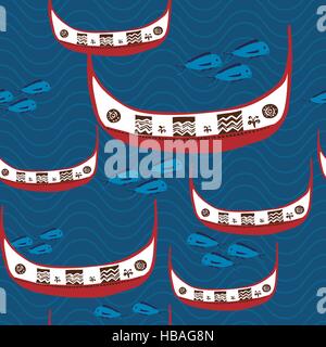 flying fish festival concept: traditional fishing boat of Taiwan aborigines - Tao Stock Vector