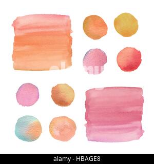 watercolor brushes isolated on white paper background Stock Vector