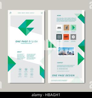 modern one page web design with geometric elements Stock Vector