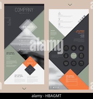 modern one page website design template with blurred background Stock Vector