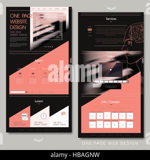 modern one page website design template with blurred banner Stock Vector