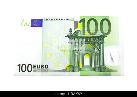 One hundred Euro banknote on a white background Stock Photo - Alamy