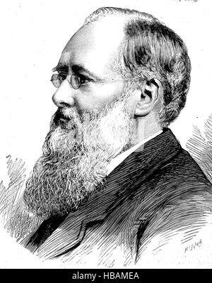 William Wilkie Collins, 8 January 1824 - 23 September 1889, was an English novelist, playwright, and short story writer, hictorical illustration from 1880 Stock Photo
