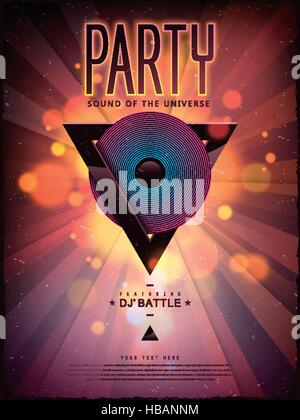 gorgeous music party poster design with geometric elements Stock Vector