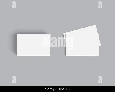 stack of blank business card on grey background Stock Vector